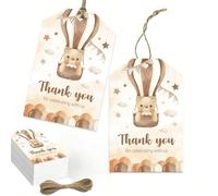 50 pezzi Etichette da regalo a forma di orso con la scritta "Grazie per aver festeggiato con noi" - Etichette per doccia per bambini, etichette regalo, etichette in carta per avvolgere regali, etichet