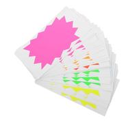 50 Pezzi Etichette Fluorescenti a Forma Esplosione, Scrivibili, Multicolori | Supporto Adesivo Rivestito, Colori Neon ad Alta Saturazione, per Pacchi, Quaderni e Fogli