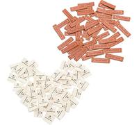 50 pezzi Etichette in Tessuto Fatte a Mano e 50 Etichette in Pelle pu Etichette per Indumenti da Cucire Etichette fai-da-te per Accessori per Abiti per maglieria Jeans Borse Scarpe (Bianco e Marrone)