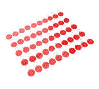 50 Pezzi Etichette Numeriche Bifacciali in Acrilico Rosso 1-50 | Doppia Faccia, Numeri e Testo Visibili, Uso in Sauna e Terme, per Struttura Balneare