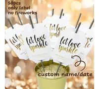 50 pezzi Etichette personalizzate con scintille dorate (senza scintille), etichette per scintille con nome e data fai-da-te, adatte per matrimoni, feste, celebrazioni, amore eterno, accessori per matr