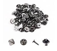 50 Pezzi Farfalla Frizione, Chiusure a Farfalla, Chiusure a Farfalla Con Spilla, Ferma Spille Pin Backs, Spille Metallo Farfalla Frizione, per DIY Craft Artigianato E Creazione di Gioielli, Nero