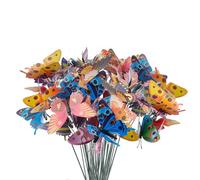 50 pezzi farfalle su aste, farfalle colorate da giardino, decorazione per piante in plastica, farfalle in PVC, decorazione fai da te per interni, feste, cortili