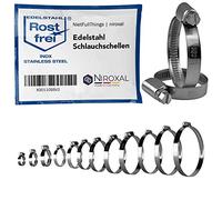 50 pezzi fascette stringitubo in acciaio inox con azionamento a vite senza fine W4 V2A campo di serraggio Ø 60-80mm = 6-8cm larghezza della striscia 12-mm DIN-3017