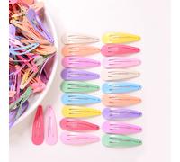 50 Pezzi Fermagli Bb Per Ragazze Con Pattern Di Metallo Casuale E Colorato Per La Vita Quotidiana O In Vacanza Blocchi di colore,Geometrico,Colore unico,stampa dappertuttoFerro