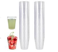 50 Pezzi Finger Food Contenitori 3 OZ/90ML, Coppette Dessert Plastica Riutilizzabile, Bicchierini Finger Food Trasparenti, Bicchierini da Dessert per Aperitivo,Essert,Budino