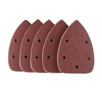 50 pezzi Fogli Abrasivi Triangoli Carta Vetrata, 5 Fori, 90 x 140 mm Triangoli Carta Abrasivi per Levigatrice Mouse, a Grana Assortita: 40/60/80/120/240, per Levigatura Lucidatura