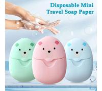 50 pezzi Fogli di sapone monouso portatili e carini a forma di orsetto teddy, sapone liquido per il lavaggio delle mani all aperto, per viaggi, campeggio e escursioni - comodi e monouso, elementi esse