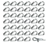 50 Pezzi Fune Metallica Ditale M2 Ditali in Acciaio Inox 304 Anello di Fissaggio del Manicotto Della Fune Metallica per Cavo Acciaio da 2mm Diametro