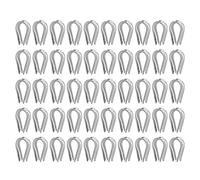 50 Pezzi Fune Metallica Ditale parti di fissaggio altri elementi di fissaggio Raccordi catene e corde Occhielli della fune Cavo in Acciaio Inox Strumenti di Sartiame Ditali Sartiame Ditale a Vela[