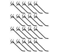 50 Pezzi Ganci per Pannello Forato, 1 Pollice Ferro Nero, per Pegboard | Spessore Filo 4mm, Superficie Liscia senza Sbavature, Supporto Robusto, per Officina e Sale Creative