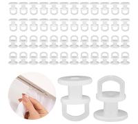 50 Pezzi Ganci per Tende,Ganci per Tende Plastica Bianca,Tende Scorrevoli Ganci,Gancetti Tende,Tenda Ganci Per Binario,Ganci per Tende Rinforzati per Tende da Doccia,Tende da Finestra e Tende da Porta