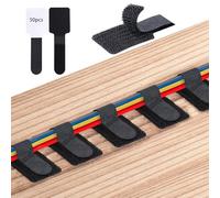 50 pezzi Gestione cavi Scrivania, 3 x 9 cm, fascette autoadesive per cavi riutilizzabili per casa, ufficio, scuola
