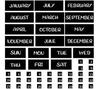 50 pezzi Giorni della settimana e mesi magnetici Calendario magnetico Data