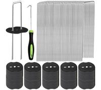 50 Pezzi Graffette da Giardiniere,Ancoraggi a Terra per Telo,Ancoraggi a Terra Robusti in Acciaio,ø 3mm Portate 50 Cuscini, 1 Gancio per Fissare Erba, Tubi, Tende, Ecc(4cm X 20cm)