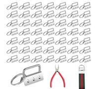 50 Pezzi Hardware per Portachiavi, 32mm Clip per Cordino in Metallo Argento con Anello, Lot per Fai da Te per Realizzare Portachiavi, Bracciali, Cinture e Tracolle, Accessori Artigianato