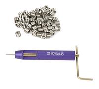 50 Pezzi in Acciaio Inossidabile, Filo Elicoidale con Filettatura Superiore per Criceto, Kit di Riparazione a Spirale, un Serbatoio Bolsa, Inserti M2,5 X 2D