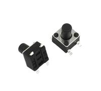 50 pezzi Interruttore a pulsante a sfioramento Interruttore a pulsante verticale/patch 4 piedi 4,5 mm * 4,5 mm * 3,8/4,3/4,5/5/6/7 mm Inserimento diretto Microinterruttore a tasto(6MM Patch)