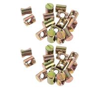 50 Pezzi Kit Ferramenta Culla M8 p e r Montaggio e Riparazione | Dadi a Barilotto e Bulloni Incrociati, Finitura Oro, per Culla e Sedie, Ricambio per Mobili