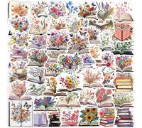 50 pezzi libro & motivo floreale Adesivo assortito , multiuso decorativo Adesivo per Mestiere DIY , conto a mano Decorazioni Tagli UnicaCarta tessile