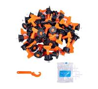 50 Pezzi Livellatore per Piastrelle Sistem 100 Pezzi distanziatori per piastrelle 2mm+ 1 Pezzo Di Chiave Inglese, cunei per piastrelle, distanziatori per piastrelle, Livella per Piastrelle.