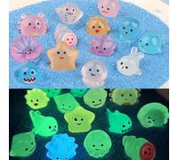 50 pezzi luminosi per mini animali marini in resina che si illuminano al buio creature del mare per decorazione acquario giardino delle fate decorazione casa delle bambole piccole statuette stili