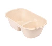 50 pezzi - Lunch Boxes 2 Compart. 'Bionic' 1000 ml 22 x 12,9 x 6,85 cm naturale Bagaglio