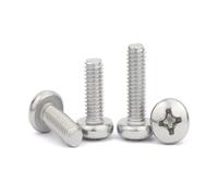 50 pezzi M1 M1.2 M1.4 M1.6 M2 M2.5 M3 M4 Micro Piccola A2 304 Acciaio inossidabile Vite a testa cilindrica a croce Bullone tondo 2-30 mm(2mm,M2)