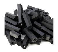 50 pezzi M2 M2.5 M3 M4 distanziale esagonale in nylon nero femmina in plastica a doppio passaggio filettato esagonale for scheda madre, pilastro, colonna, dado(10mm (50Pcs),M4)