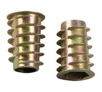 50 Pezzi M4 M5 M6 M8 M10 In Lega Di Zinco Filettata For Inserti In Legno Con Dado Esagonale Flangiato For Mobili(M6x18mm)