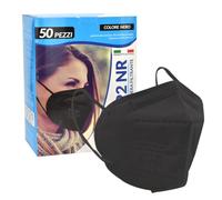 50 pezzi Maschera FFP2 Nero, Maschere FFP2 Certificato CE 2233, Made in EU Conforme agli standard EN149:2001+A1:2009 UE 2016/425, Confortevole con elastici morbidi e resistenti