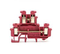 50 pezzi MBKKB-2.5 Morsettiera for guida DIN a doppio livello con collegamento a vite 0,14-2,5 mm conduttore in rame for armadio di controllo industriale(MBKKB-2.5-RED)