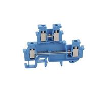 50 pezzi MBKKB-2.5 Morsettiera for guida DIN a doppio strato 24-12AWG 2,5 mm Conduttori for cavi elettrici con collegamento a vite MBKKB2.5(Blue)