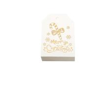 50 pezzi Merry Tags Carte di carta rosse e bianche Etichette for feste di Natale Capodanno Borse Scatole Imballaggio Etichetta appesa Forniture for Natale(Style H-white)