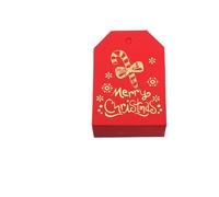 50 pezzi Merry Tags Carte di carta rosse e bianche Etichette for feste di Natale Capodanno Borse Scatole Imballaggio Etichetta appesa Forniture for Natale(Style H-red)