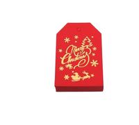 50 pezzi Merry Tags Carte di carta rosse e bianche Etichette for feste di Natale Capodanno Borse Scatole Imballaggio Etichetta appesa Forniture for Natale(Style C-red)
