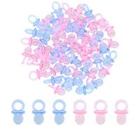 50 pezzi Mini ciuccio, ciuccio decorativo, coriandoli per bambini, fai da te, giochi di squadra, sacchetti regalo (blu, rosa)