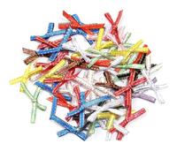 50 pezzi Mini fiocchi di nastro di raso 3,5x2 cm Fiocchi con bordo in argento dorato for fai da te, cucito, artigianato, confezione regalo, decorazioni for feste e matrimoni(Mix Colors)