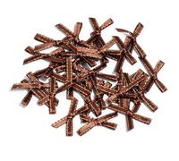 50 pezzi Mini fiocchi di nastro di raso 3,5x2 cm Fiocchi con bordo in argento dorato for fai da te, cucito, artigianato, confezione regalo, decorazioni for feste e matrimoni(Deep Brown)