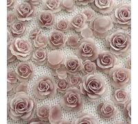 50 pezzi misti 3D fiori camelie disegni arte strass rosa decorazioni forniture