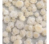 50 pezzi misti 3D fiori camelie disegni arte strass rosa decorazioni forniture