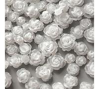 50 pezzi misti 3D fiori camelie disegni arte strass rosa decorazioni forniture