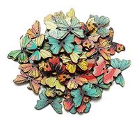 50 pezzi misti farfalla 2 fori bottoni in legno cucito scrapbooking accessori fai da te portatili e utili design professionale