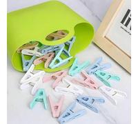 50 Pezzi Mollette Antivento e Fermatovagliolina in Plastica Resistente, Fermaccessori per Biancheria, Adatte per Bagno, Viaggio, Dormitorio, Cucina e Lavanderia, Colori Casuali 10 pezzi,50 pezziPolipr