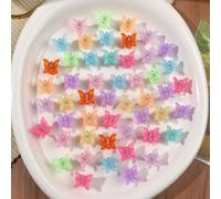 50 pezzi Mollette per capelli a farfalla mini lucide e traslucide color macaron, decorazione per frangia/capelli laterali, delicate, dolci, stile romantico primaverile, soft girl, fresche, carine, ada