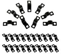 50 pezzi Morsetti per tubi a U da 10 mm,morsetti per tubi a U a 2 fori, morsetti a sella,morsetti metallici per il fissaggio di tubi,tubi per cavi vuoti,morsetti per tubi del gas e dell'acqua (neri)