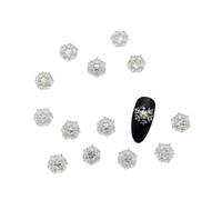 50 pezzi Nail Art Strass Fiocchi di neve 3D Glitter Nail Art Decorazione Nail Nail Arte