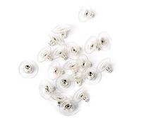 50 pezzi orecchini riutilizzabili plastica pad orecchini dorso di sicurezza argento lavorato moda