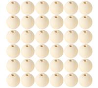 50 Pezzi Palline Legno Con Foro, Perline per Lavoretti, Sfere di Legno per Decorazioni Artigianali, Bracciali, DIY (50, 18mm)