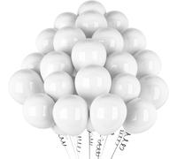 50 Pezzi Palloncini Bianco,12 Pollici Palloncini Metallizzati in Lattice, per Compleanno Matrimonio Anniversario Baby Shower Laurea Decorazione